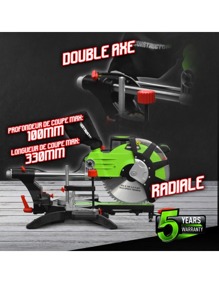 Scie à onglets radiale 2100W - 305mm - Constructor