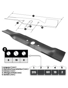 Lame pour tondeuse électrique - Elem Garden 2