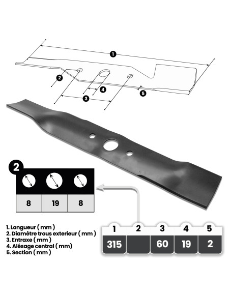Lame pour tondeuse électrique - Elem Garden
