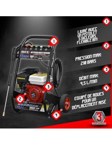 Nettoyeur haute pression thermique 210 bars -Brick
