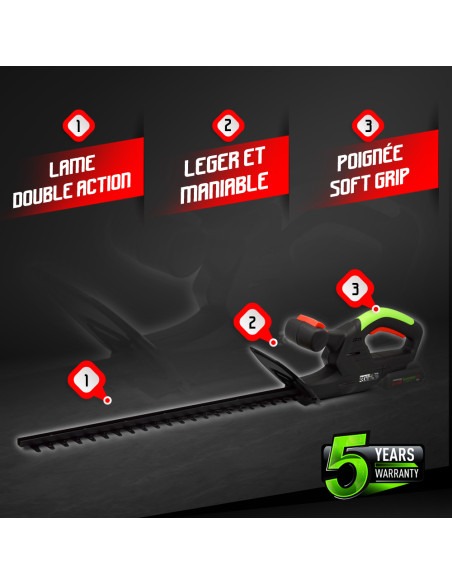 Taille haies 20v max sans batterie - Lame 55cm - Capacité de