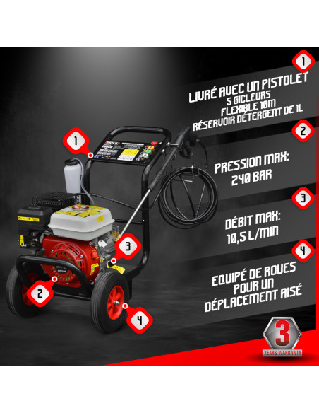 Nettoyeur haute pression thermique 240 bars-Brick