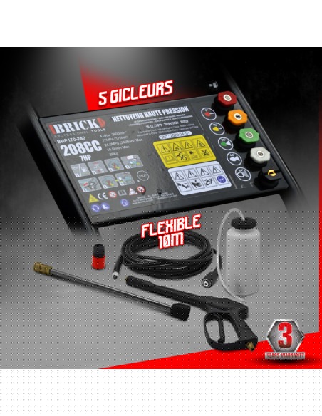 Nettoyeur haute pression thermique 240 bars-Brick
