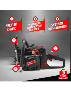 Tronçonneuse thermique 61.5cc - guide 55cm 2