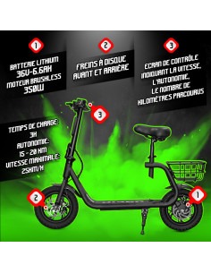 Trotinette électrique avec selle 36V - 6.6Ah 2