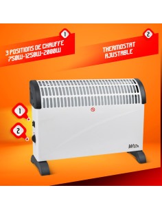 Convecteur mobile 2000W - Warmtech 2