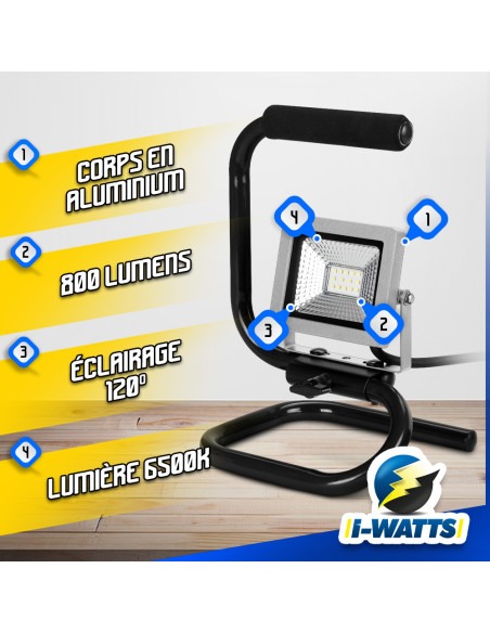 Projecteur led 10W sur base - I-Watts