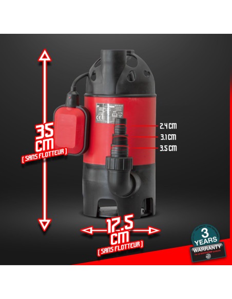 Pompe vide caves pour eaux chargées 750W