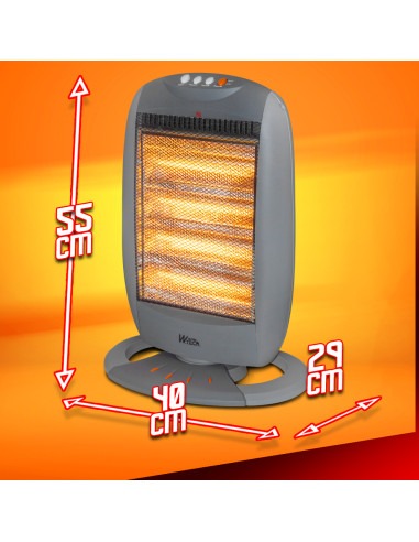 Chauffage halogène oscillant 1600W - Warmtech