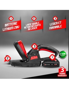 Taille haies rechargeable 20V lithium - Lame 51cm - Batterie et 2