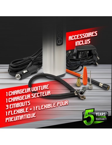 Compresseur rechargeable 12V + accessoires - Const
