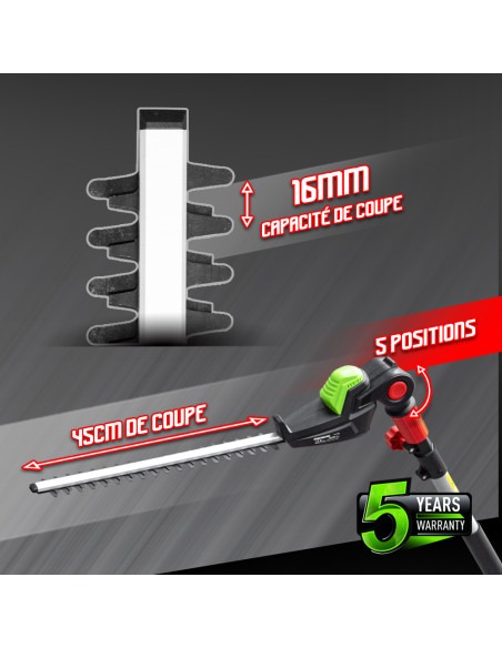 Taille haies sur perche 20V max sans batterie - Lame 51cm -