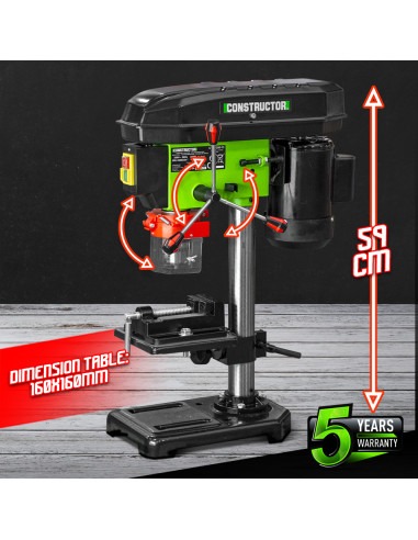 Perceuse à colonne 350W - 16mm - Constructor