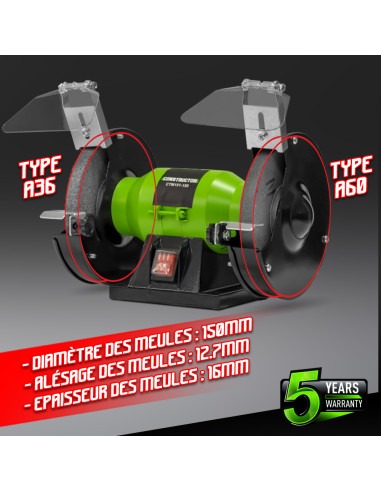 Touret à meuler 150W - 150mm - Constructor
