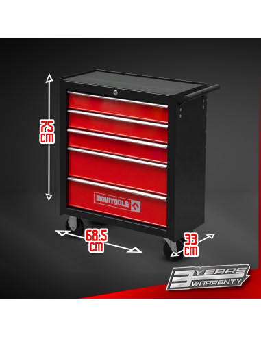 Servante d'atelier métallique 5 tiroirs - Movitool