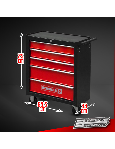 Servante d'atelier métallique 5 tiroirs - Movitool