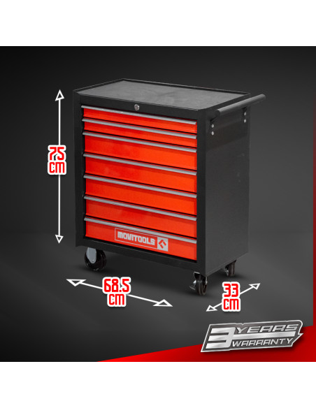 Servante d'atelier métallique 7 tiroirs - Movitools