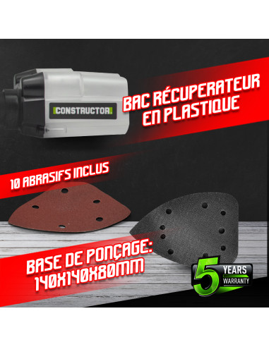 Ponceuse triangulaire 220W + coffret - Constructor