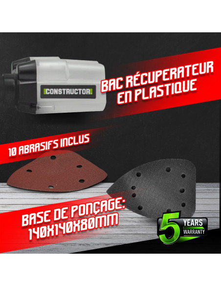 Ponceuse triangulaire 220W + coffret - Constructor