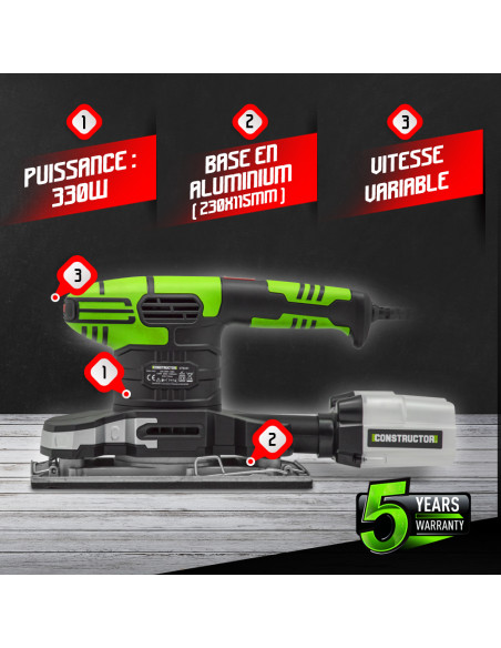 Ponceuse vibrante 330W - Constructor