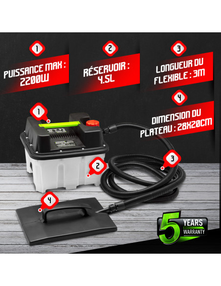 Décolleuse papier peint 2200W - Réservoir 4.5L - Constructor