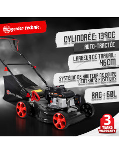 Tondeuse tractée 139cc - 46cm - Elem Garden 2