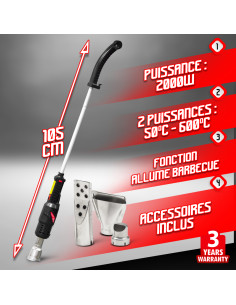 Désherbeur air chaud 2000W - Elem Garden Technic 2