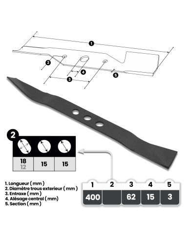 Lame de rechange pour tondeuse thermique ElemGarde