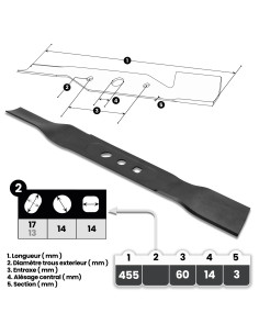 Lame de rechange pour tondeuse thermique Elemgarde 2