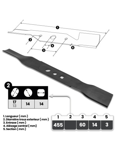 Lame de rechange pour tondeuse thermique Elemgarde
