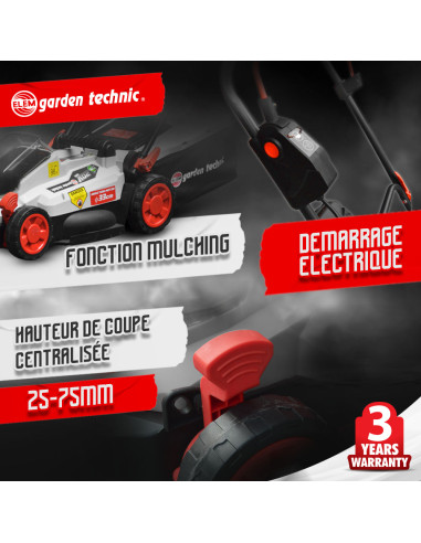 Tondeuse rechargeable 20V - Largeur de coupe 33 cm - Batterie