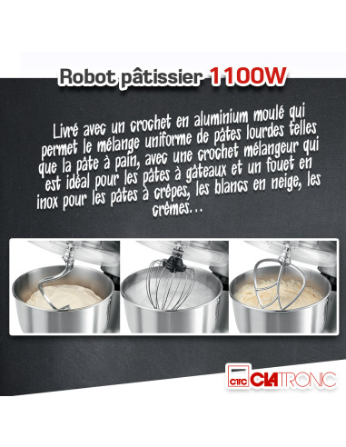Robot pâtissier 1100W - Clatronic