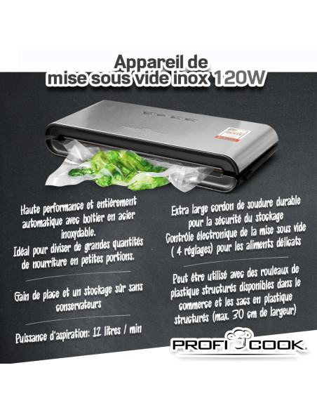 Appareil de mise sous vide inox - Proficook
