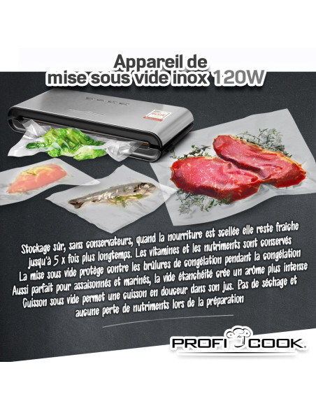 Appareil de mise sous vide inox - Proficook
