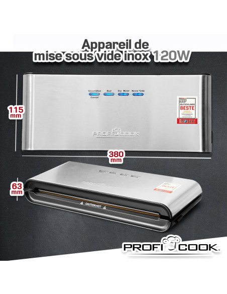 Appareil de mise sous vide inox - Proficook