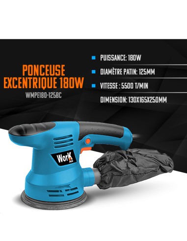 Ponceuse excentrique 180W - 125MM