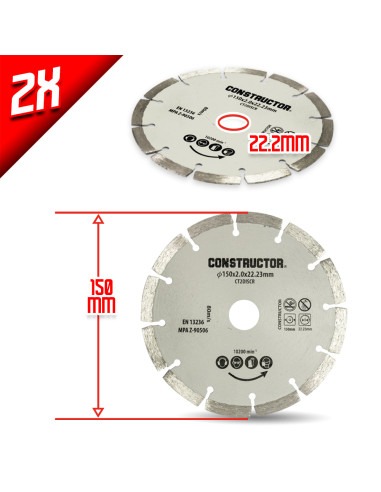 2 disques diamant pour rainureuse Constructor