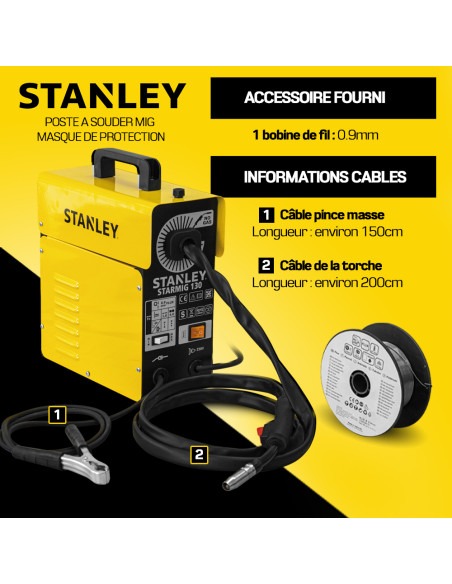 Poste à souder MIG max 130A - Stanley