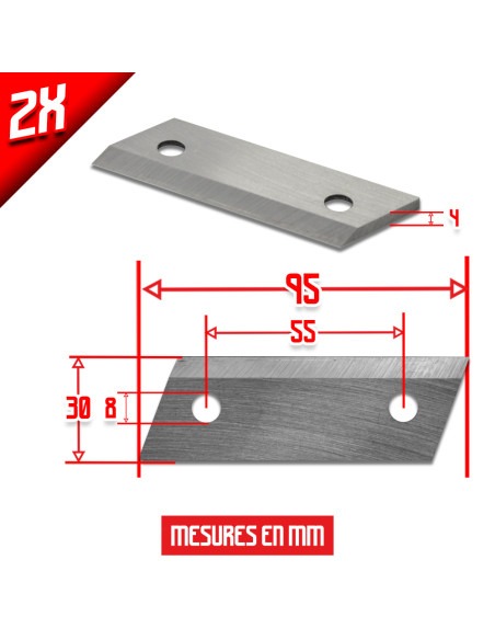 Jeu de lames pour broyeur thermique Elem Garden