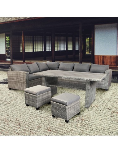 Salon de jardin polyrattan 8 places