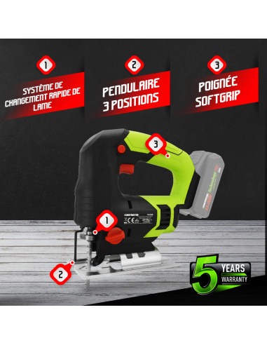 Scie sauteuse pendulaire max 20V avec batterie 4Ah et chargeur