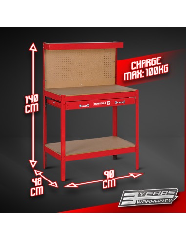 Etabli métallique 140 x 90 x 48cm avec tiroir