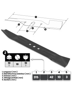 Lame 31.5cm pour tondeuse électrique 2