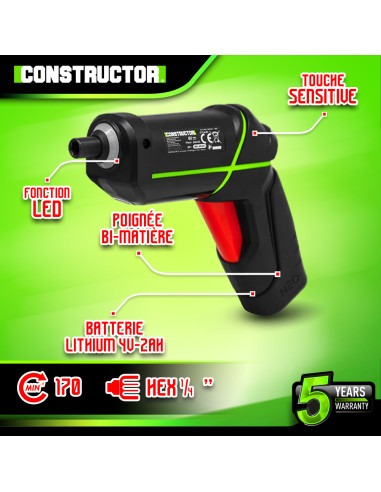 Tournevis rechargeable 4V lithium avec accessoires - 4.5Nm -