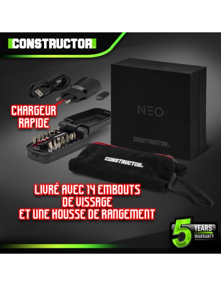 Tournevis rechargeable 4V lithium avec accessoires - 4.5Nm -