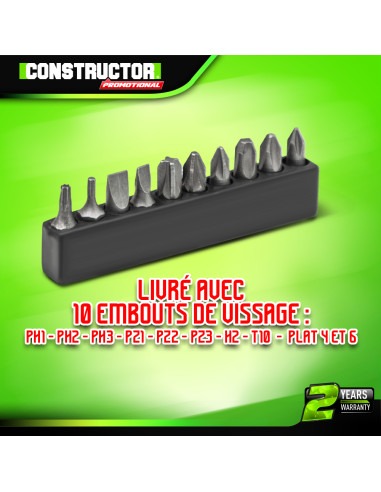 Tournevis rechargeable 3.6V lithium 1.3Ah