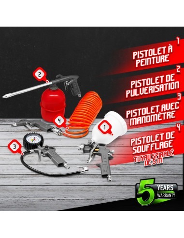 Kit d accessoires 5pcs pour compresseur - Construc