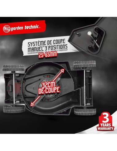 Tondeuse à gazon électrique 1300W- 32cm-Elem Garden