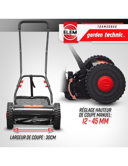 Tondeuse à main 30cm - Elem Garden Technic