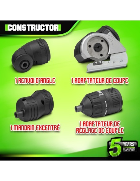 Tournevis rechargeable 4V lithium + accessoires - 4Nm - Coffret